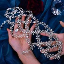 1個時尚的水晶網型頭帶,水滴設計適合各種派對和假日場合 - 銀色 - 查看 4