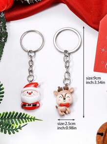 2 Mới Phụ nữ Giáng sinh Búp bê , Hoạt hình Nhựa Ông già Noel Giáng sinh , Con nai sừng tấm Qủa tặng Ngày lễ Móc chìa khóa , Giáng sinh Để kỷ niệm Qủa tặng , Giáng sinh Qủa tặng Đối với Gia đình Và Bạn - Nhiều màu - Xem 4