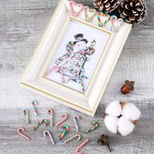 100 件圣诞拐杖糖装饰物，彩色聚合物粘土拐杖糖饰品，无孔迷你拐杖糖，DIY 工艺品用品，适用于节日、情人节、派对、珠宝制作 - 4 种颜色 - 彩色 - 查看 2