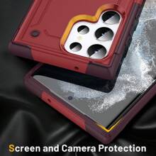 精緻豪華的防震手機殼,適用於三星galaxy S23 Ultra/s23 Plus/s23fe/s23/a53 5g/a33 5g/s22+ 5g/s21 Plus (5g)/a12 Nacho/m12/s22 5g - 重型防摔殼 - 紅色 - 查看 4