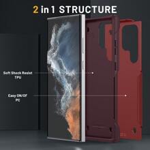 精緻豪華的防震手機殼,適用於三星galaxy S23 Ultra/s23 Plus/s23fe/s23/a53 5g/a33 5g/s22+ 5g/s21 Plus (5g)/a12 Nacho/m12/s22 5g - 重型防摔殼 - 紅色 - 查看 5