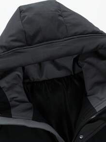 Winter New Arrival Thermal Lined Thick Loose Fit Coat For Men, Streetwear Brand Gym Clothes Men - Black - View 4