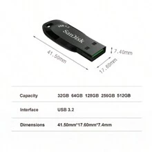 SANDISK SanDisk Ultra Shift USB 3.2 Gen 1 Flash Drive, USB Flash Drive 512GB 256GB 128GB 64GB 32GB, Memory Stick Pen Drive Water Proof For PC/Tablets//Laptop, CZ410