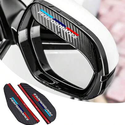 2 Pcs Car Rearview Mirror Rain Eyebrow Carbon Fiber Rearview Mirror Rain Snow Blocker Sun Visor For BMW 1 2 3 4 5 Series X1 X2 X3 X5