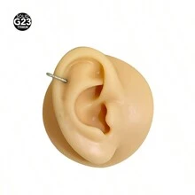 1枚白色g23鈦金屬側向安裝蛋白石鼻環6/8/10/12mm朋克風格鼻環,男女適用 - 白色 - 查看 3