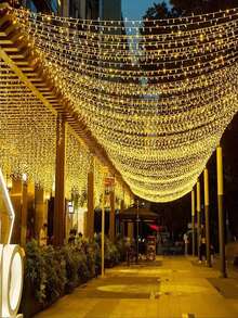 1pc LED Fairy Light Garland Mother'S Day Tree Fairy Light Chain Waterproof Home Garden Wedding Party Outdoor Holiday Decorations Battery Powered Decor,NEW YEAR Decoration Mini Lights, 300 LED Green Wire Fairy Starry String - Warm White - View 6