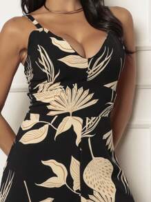 Macacão longo feminino estampado - Preto - Visão 5