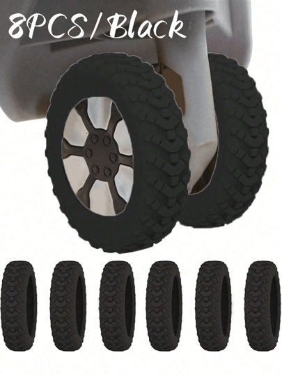 8入組/套行李箱輪子套,辦公室輪椅輪子套,便攜式行李箱輪子保護套,彩色矽膠行李箱輪子套,降噪輪子套辦公椅子,旅行配件,適用於大多數行李箱輪子套