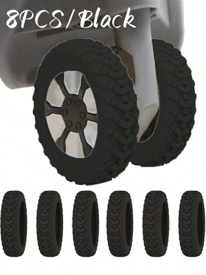 8Pcs/Set Luggage Suitcase Wheels Cover, Wheel Cover For Office Wheelchair, Portable Suitcase Wheel Protector Covers Colorful Silicone Luggage Wheel Covers Luggage Spinner Wheel Covers,Noise Reduction Wheels Cover Office Chair, Travel Accessories,Carry on Luggage Wheels Cover for most Wheels Luggage Sets