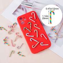 100 件圣诞拐杖糖装饰物，彩色聚合物粘土拐杖糖饰品，无孔迷你拐杖糖，DIY 工艺品用品，适用于节日、情人节、派对、珠宝制作 - 4 种颜色 - 彩色 - 查看 4