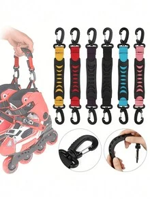 1 件滑冰靴架,直排輪滑鞋鞋鉤皮帶滑冰鞋手柄扣鉤,帶端鉤的滑冰鞋架,輪滑鞋舉升器懸掛手扣,非常適合戶外滑冰配件、露營和遠足配件 - 黑色 - 查看 2