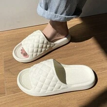 情侶季節性簡約拖鞋,白色eva防滑浴室家居拖鞋,男女適用 - 白色 - 查看 2