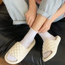 情侶季節性簡約拖鞋,白色eva防滑浴室家居拖鞋,男女適用 - 白色 - 查看 5