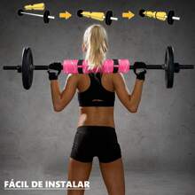 Almohadilla para Barra de Pesas para Levantamiento, Almohadilla para Barra , Proteger para Cuello y Hombro para Sentadilla, Estocadas y Empuje de Cadera - Rosa - Ver 5