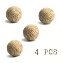2/4/6 pièces Boules d'herbe de sisal naturel et jouets de poursuite, jouets faits main pour chats d'intérieur