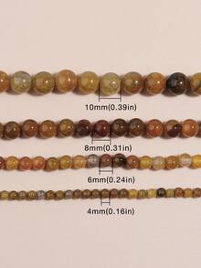 1條茶色龍紋瑪瑙珠子,可用於diy珠寶製作,有4/6/8/10mm大小可選 - 彩色 - 查看 2