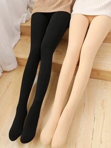 2pairs Black Skin-Friendly Autumn/Winter Thicken One-Piece Pantyhose For Women (With Thermal Lined ) - Multicolor - View 4