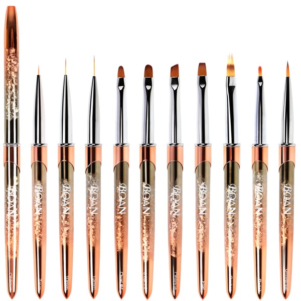 Rose Gold Nail Art Pinsel Diamant Farbverlauf Nagel Pinsel Linie Malerei Pinsel Nägel Kristall Acryl Liner Zeichenstift