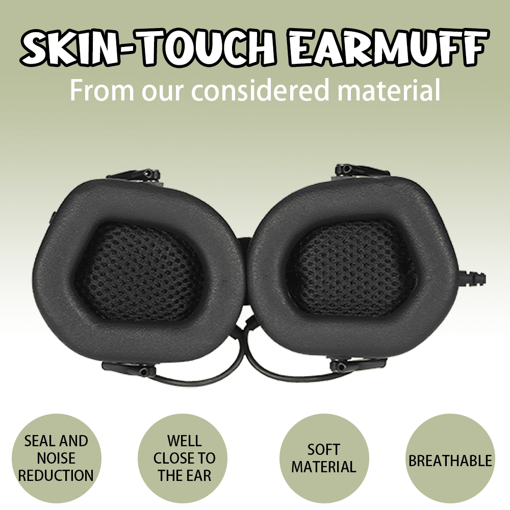 1pc Green Electronic Shooting Earmuff Case Antinoise Headphone Sound