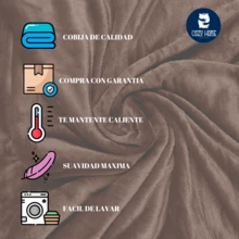Cobija Individual De Cama Frazada Para Dormir Cobertor Decorativo Ultra Suave Premium Colores Bordados Con Diseño 5 - Café integral - Ver 6