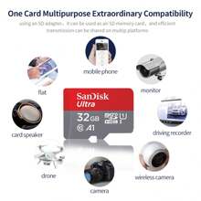 SANDISK SanDisk Ultra MicroSD With SD Adapter, U1 C10 A1 V10 Memory Card TF Flash Card 128GB 256GB 512GB 1TB 1.5TB 64GB 32GB 16GB, High Speed Micro SD Card Mini SD Card For Phone Camera Monitor Drone