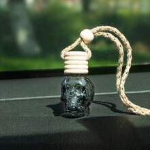 1 Pezzo Bottiglia Di Profumo Vuota Con Design A Teschio Ombre, Bottiglia Vuota 8ml Diffusore Di Olio Aromaterapia E Pendente D'auto
