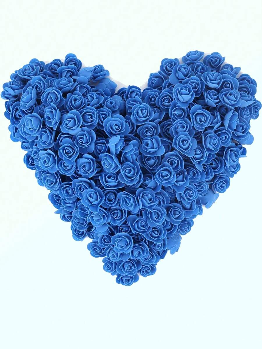 10/30/50入組3.5cm玫瑰人工花頭,泡沫假玫瑰花不含莖,批量銷售,適用於diy手工藝品蛋糕裝飾、情人節、婚禮、派對花中心及桌子裝飾 - 寶藍色 - 查看 1