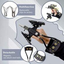 1 Set Professional Shooting Slingshot Outdoor Catapult With High Power And Precision Rubber Bands - Red - View 7