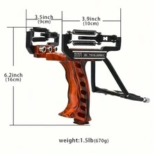 1 Set Professional Shooting Slingshot Outdoor Catapult With High Power And Precision Rubber Bands - Red - View 6
