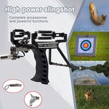 1 Set Professional Shooting Slingshot Outdoor Catapult With High Power And Precision Rubber Bands - Red - View 4