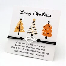 1 Piece Merry Christmas Gift Stainless Steel Infinite Heart Lucky Knot Charm Adjustable Macramme Closure Bracelet Ladies Jewelry Gift For Christmas - Multicolor - View 8