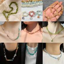 1strand Asymmetrical Natural Loose Gem Stone Amethyst Tiger Eye Amazonite Chips Gravel Beads For Jewelry Making DIY Gift Bracelets Necklace
