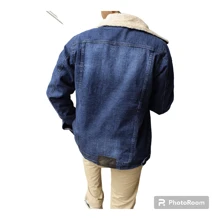 MEN'S DENIM JACKET WITH WARM - Dark Wash - View 3