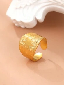 Stainless Steel Ring Elegant Vintage Geometric Open Adjustable Ring Fashion Women's Jewelry For Party Gift - Silver - View 9