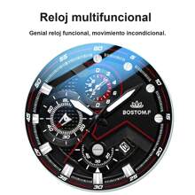 1 Pieza Reloj de Hombre Correa de Acero Inoxidable Negra, Esfera Redonda, Reloj de Cuarzo Con Fecha, Para Vida Diaria Como Regalo Para Estudiantes Que Regresan a la Escuela - Negro - Ver 5