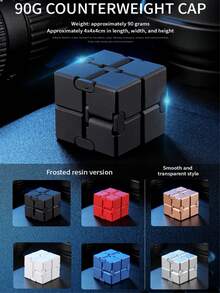 青少年無限魔方益智玩具,可緩解壓力,成人翻轉風格手指魔方 - 黑色 - 查看 4