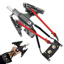 1set Professional Slingshot Outdoor Catapult With Strong Power & Precision, Rubber Band Slingshot For Hunting - Black - View 2