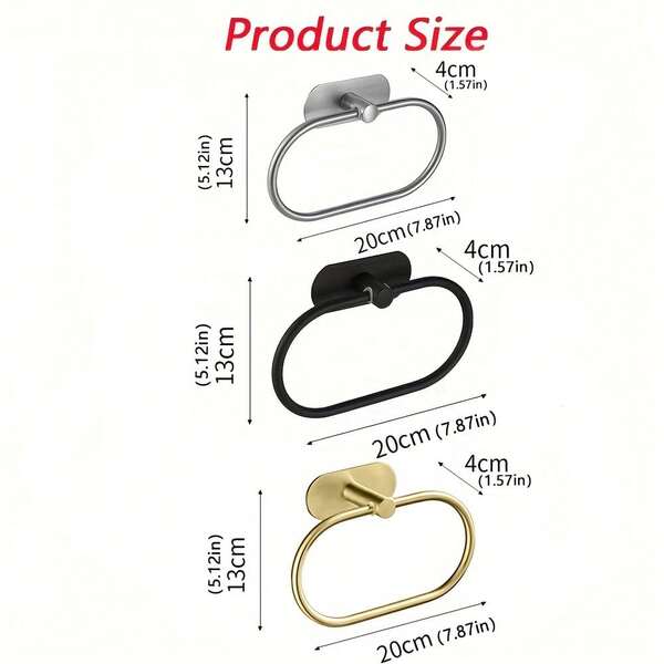 1pc Self Adhesive Towels Rack, Bathroom Towel Ring Holder, Dishcloth