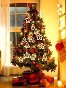 Cascada De Luces En Forma De Estrellas Con Adornos Navideños 3 Metros Led Amarillo/Calida. - Amarillo - Ver 2