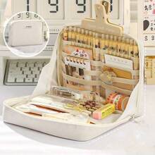 1pc New Arrival Pencil Case With 10 Layers Large Capacity For Middle School Girls, Ins Style, High School Kids, Office Pen Case, Organizer, Office Storage Bag - Multicolor - View 6