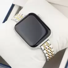 Stainless Steel Band Compatible With Apple Watch Strap 49 42 44mm Metal Bracelet Compatible With Apple Watch Band Ultra Series 8 7 6 SE 5 4 3 For Women 45mm 41mm Band