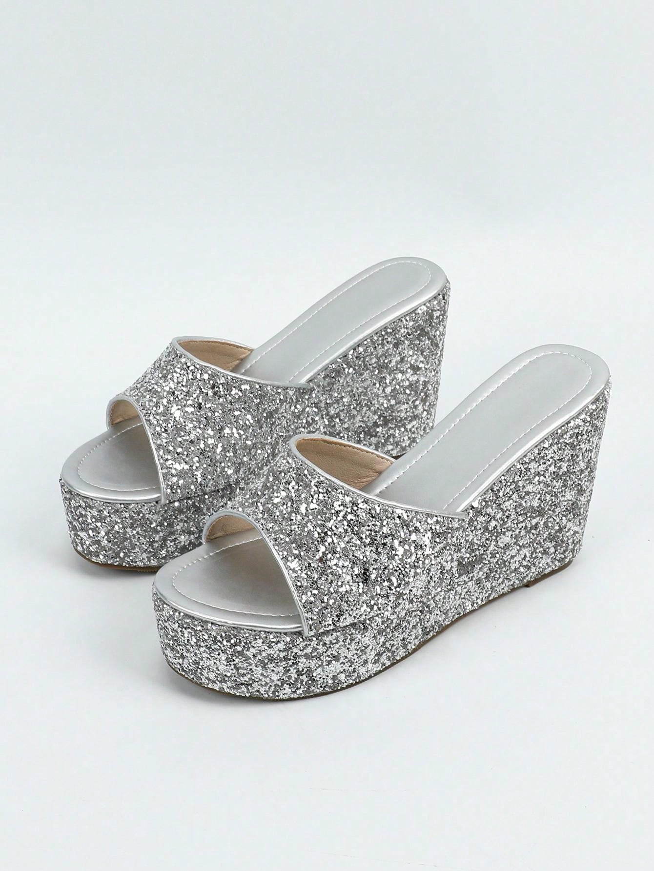 Erstaunlich Sandalen Damen Glitzer Ebenbild