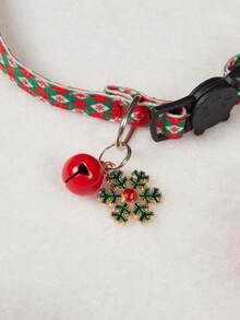 1pc Christmas Snowflake Patterned Pet Collar For Cats And Dogs, Suitable For Christmas Outfits - Multicolor - View 5