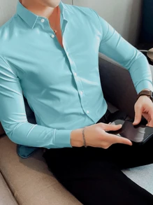 Men Shirts - Mint Blue - View 3