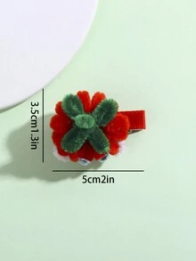 2pcs/pack Girls' Red Hair Clip Set With Cute & Realistic Tomato Design For Daily Hairstyling