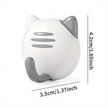 4入組創意貓咪可愛自粘式無縫掛鉤,廚房浴室牆壁門廊收納鑰匙掛勾 - 彩色 - 查看 2