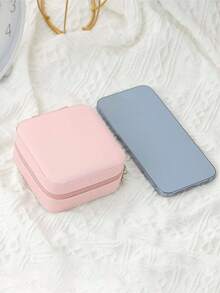 1 件便攜式 Pu 首飾盒,帶有多個隔層,適用於存放耳環、項鍊、戒指 - 多色 - 查看 8