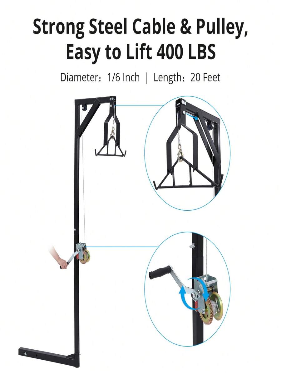 Deer Hoist for Truck Hitch, 400 LBS Load Capacity Deer Hanger for