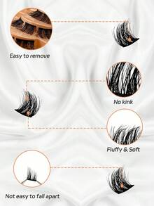 Hinarin Tự nhiên Cụm Lông mi Xoăn D  Mở rộng lông mi Một nạm Lông mi đơn  Lông mi giả DIY Nối dài mi - D - Xem 4
