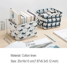 1 件印刷防水桌上收納盒附把手、布藝收納籃、雜物收納盒、雜物整理盒 - 橄欖綠 - 查看 4